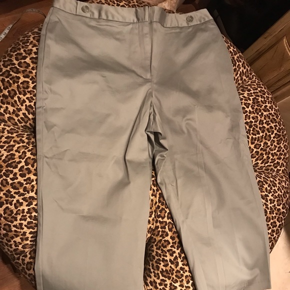 NWT Worthington silver gray cropped pants 14 - Picture 1 of 4